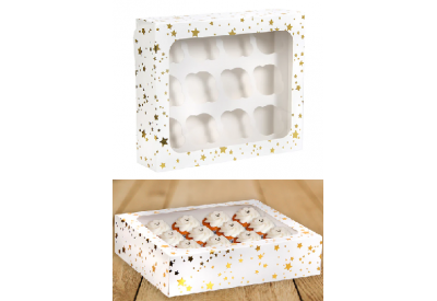 Anniversary House Cupcake / Muffin Box (7.5 x 25 x 31cm / 3 x 10 x 12.2" / 12 cupcakes)
